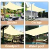 Schatten Segel wasserdichtes Gartenunterkunft 95% UV Blockierer Sonnenschutz Markisen Baldachin für Terrassentiergarten Hinterhof Campingpool 240327