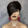 rohe indische Perücken Hd Spitzenpixie geschnittener Spitzenperücken 13x4 Hd transparent Spitzenfront menschliches Haar kurzgeschnittener Bob -Perücken -Seiten Teil Pixie Haircut Perücken Glueless Spitze Frontal vorgeprägt 180%