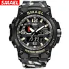 Camo Tactical Watch Men's Multi Function Waterproof Night Light Alarm Clock Sports Outdoor Watch