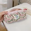 化粧品バッグ小さな花の綿のメイクアップ収納バッグオーガナイザーポーチブラシのための学生鉛筆ケース女性ハンドバッグトイレトリー