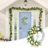 Fleurs décoratives Happy Easter Door Signe Belle couronnes murales