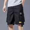 Mens Shorts Chiao Brand Decoración de cinta original de bolsillo Big Pocket Men Curtped Men Tubo recto delgado