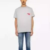 Stock w czasie rzeczywistym fioletowa marka wypaczone zwykła dzianinowa tekstura przednie i tylna logo Pure Cotton T-shirt
