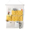 7 Pockets Linen Storage Bags Hanging Wardrobe Sundries Storage Bag Jewelry Waterproof Pouch Cosmetics Toys Sorting Organizer