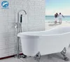 Chrome Polish Bathtub Douche Faucet Plancher debout baignoire Baignoire Serme Douche à double poignée Batteur de salle de bain mélangeur de robinet de salle de bain tap4738675