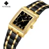 WWOOR GRIP Love Diamond Waterproof Waterproof Square Stal Band Kwarc Speisure Fashion Watch Watch 8858