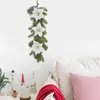 Decoratieve bloemen Kerstmiskrans kunstmatige nep dennen naalden slinger huisdecoratie duurzaam creatief goud drie bladwandhangen