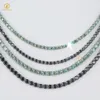 Luxury Factory Price Tennis Chain 3mm 4mm Black Blue-Green Moissanite Diamond Necklace Jewelry Fancy Moissanite Tennis Necklace