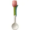 Caops Scoops Dessert Spoon Belle céramique stéréoscopique Tulip Table Varelle Créative Handle Small Multi-Scene adapté à