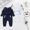 Rompers Baby Rompers Spring herfstjongen kleren Nieuwe romper katoen pasgeboren babymeisjes Kinderen ontwerper mooie baby jumpsuits kleding L47