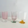 Verres à vin Verre à chaleur colorée à la chaleur glacée givrée glacée à jambes froides à jambes froides décoration décoration ornements