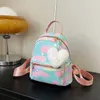 Bolsas escolares mini mochila nylon fofo pequenas bolsas de compras e bolsas para mulheres pingentes de coração pingente de moda saco de ombro mochila