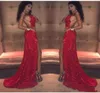 Robes de bal scintillantes à paillettes rouges sexy basse arrière avant haute fente longue sirène 2020 robe de soirée de soirée personnaliser plus taille8431088