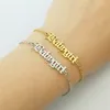 Charm Bracelets Mode Babygirl Brief Schmuck für Frauen Edelstahl Kette Einzigartige alte englische Pulsera Hombre