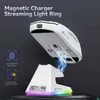 Möss Attack Shark X6 Bluetooth Mouse Pixart Paw3395 Tri Mode Connection RGB Touch Magnetic Charging Base Macro Game H240407