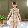 Dress Girl Summer Party Child Chiffon Princess Dresses Cool Refeshing Floral Kids Clothes da 2 a 12 anni BABY Casual 240325