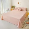 Bedding Sets Pink Cute Cartoon Applique Embroidery Set Velvet Fleece Duvet Cover Bed Sheet Fitted Skirt Pillowcases