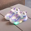 Athletic Outdoor Led Toddler Children Shoes Breattable Air Mesh Soft Bottom Little Kids Sneakers Sport Casual For Baby Girls Boys Storlek 21-30 240407