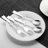 Kaffescoops sked cutlerie servis silveruppsättning stål av köksrätter gaffel hjärtformad för rostfritt kniv bordsartiklar