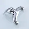 Bathroom Sink Faucets Cold And Water Faucet For Washing Machine Brass Interface Duplex Mixing Valve Shower Chrome Plating