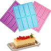 8 CAVITY CAKE MOLT Rechthoekige chocolade siliconen mal Zeep bakijs kubus Diy keukengereedschap decoratie