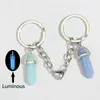 Keychains Lanyards New Keychain Crystal Quarz Steinschlüssel Ring Herz Magnetknopfketten für Paare Freund Geschenke DIY Handmade Schmuck Q240403