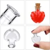 Necklaces 2 ml Mini Heart Glass Bottles Small Wishing Bottle Drifting Bottle for DIY Necklace Pendants Wedding Party Supplies