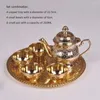 Teaware Sets 6 PCS/Set Pakistan Tea Set 260ML Brass Teapot Small Bowl Tray Western Region Special Copper Wine
