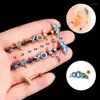 Stud Earrings 1Piece 20G Stainless Steel Blue Zircon Screw Earring For Women Jewelry Ear Cuff 0.8mm Piercing Christmas Gift