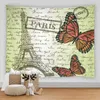 Tapestries Paris Tower Tapestry Mandala Mandala Hanging Boho Romance Scenery Slaapkamer Teken Bank Deken 11 Maat