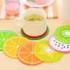 Tischmatten 7pcs/Set fruchtförmige Silikon Dining Placemat Coasters Küchenmatten Matte Hitzeresistente Kaffeetränkebläder