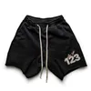 Men's Shorts Black RRR123 High Street Loose Fit Athletic Shorts 5 Points 1 1 Washed Printed Drawstring Mens Womens Shorts J240402