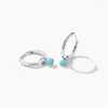 Brincos de Huggie Brincos de Huggie 925 SERLING SIERRO TURQUOISE EAR GOOPLE FUCHLE GOLD GOOPS PARA MULHERES Minimalistas de jóias finas Pendente Pendiente Otpn6