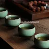 Tasses Saucers 1pcs chinois longquan céladon porcelaine chinois tasses à thé et bol sauceté 60 ml ge fût de café artisanal tasse de thé à la main