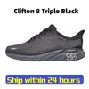 9 Clifton Bondi 8 homens Running Shoes Mens Outdoor Triple White Harbour Mist Olive Haze Womens Sport Trainers