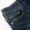 Jeans masculinos clássicos de jeans elásticos azul escuro para homens de alta qualidade calças cônicas de alta qualidade Casual Comparação elástica de correspondência completa TrouserSl2403