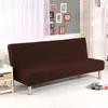 Stoelbedekkingen chaise slip cover vouwbank bodem vaste kleur futon armloze slipcover polyester elastische stof all -inclusive