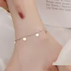 Anucollos Pure Sier Sier Pulsera de tobillo redonda para mujeres en joyas de entrega de gotas Dhiic