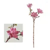 Decorative Flowers Real Touch Magnolia Artificial 2024 Big Fall Branch Fake Flower Wedding Home Decoration