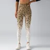 Активные брюки Veqking Leopard Printed Fitness Leggings Женщины бесшовные йоги с высокой талией йога быстрое дышащее спорт