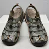 Повседневные туфли походы на классические сандалии лето удобные мужчины подлинные кожа большие размеры мягкие наружные римские