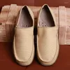 Casual schoenen mannen canvas boot 2024 zomer mode ademende zachte rijmerk lichtwe tegen slip-on loafers plus size size