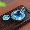 Teaware Sets Starry Sky Tea Set omvatten 6 kopjes 1 pot Jingdezhen Temmoku Glaze Porselein Brand Exquisite Cup