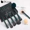 Ducare Professional Makeup Pędzes Zestawy syntetyczne włosy 17pcs z narzędziami do czyszczenia gąbek podkładka dla kosmetyków cień do powiek 240326