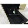 Pendant Necklaces Luxury Van Esigner 2022 Christmas Limited Edition 18K Gold Cross Chain Blue Clover 15Mm 4 Leaf Flower Choker Neckl Otgki