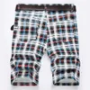 Shorts pour hommes à carreaux à carreaux numériques à carreaux numériques à carreaux d'été Tatar Élastique rayons à la mode jeans slim fit J240407