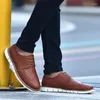 Casual Shoes Mens Sneakers Fashion Genuine Leather Men Brogue Lace Up Oxfords Breathable Soft Flats Big Size 48