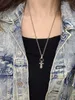 Collier chromé de haute qualité parsemé de zircons Boat Anchor Pendant Collier Hip Hop Niche Design Retro Personality Designer Fashion Designer Jewelry Gift