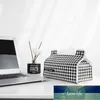 New Houndstooth Leather Tissue Box Home Living Room Light Luxury Tissue Tissue Box Tissue Box High-End Nordic