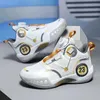 Athletic Outdoor 2023 New Children Shoes Boys Girls Fashion Sneakers Swivel Buckle Kids Basketball Shoes Non-slip Child Training Athletic Shoes 240407